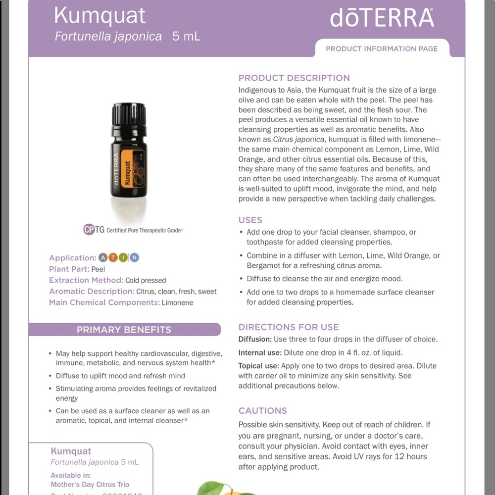 DōTERRA Kunquat unopened
